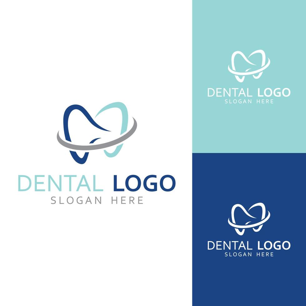 dentale logo, logo per dentale Salute, e logo per dentale cura. utilizzando un' modello illustrazione vettore design concetto