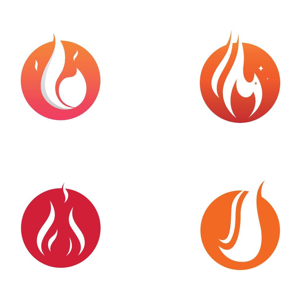 logo fuoco o fiamma, logo palla di fuoco e braci. utilizzando un concetto di design del modello di illustrazione vettoriale. vettore