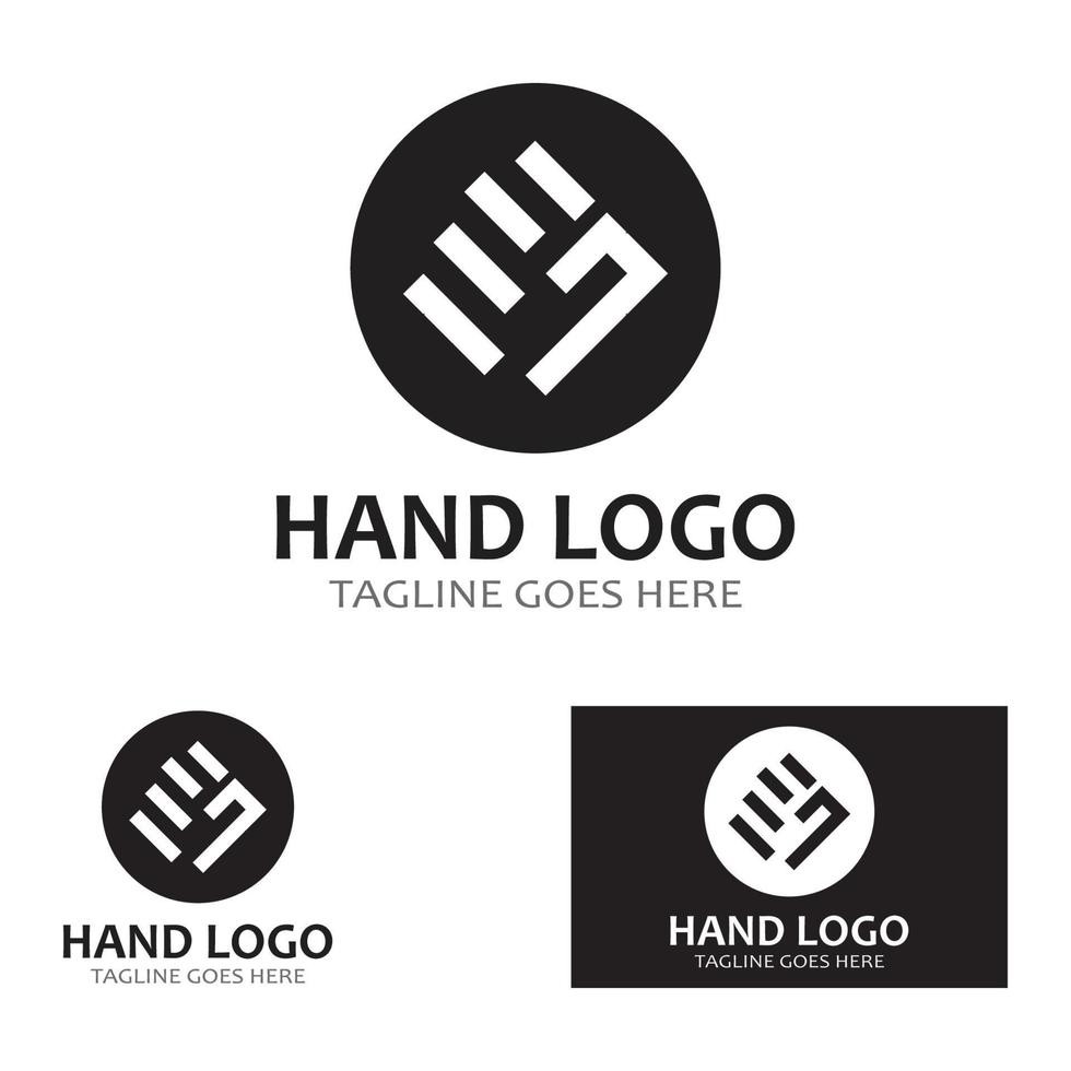 illustrazione del modello di disegno vettoriale dell'icona del logo della mano