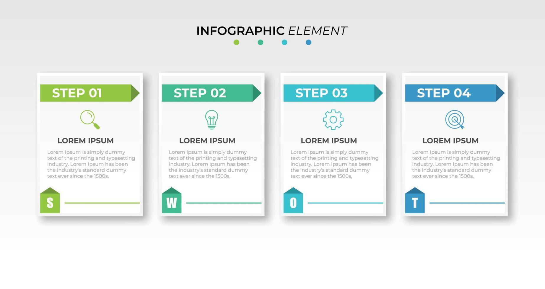 modello di presentazione aziendale infografica con 4 opzioni vettore