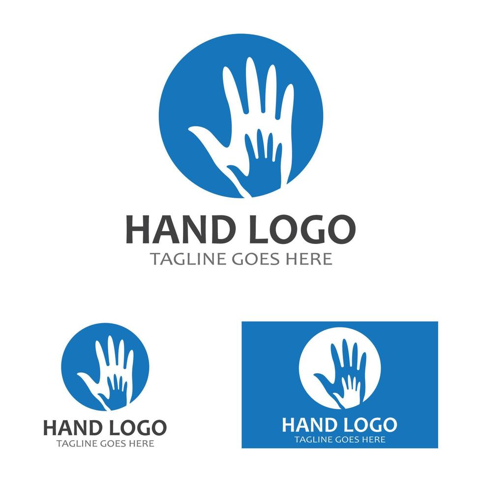 illustrazione del modello di disegno vettoriale dell'icona del logo della mano