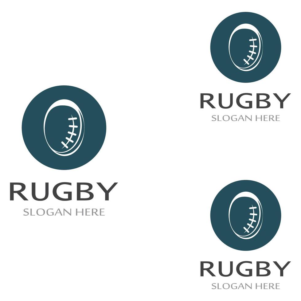 modello di logo di vettore dell'icona di football americano della palla da rugby