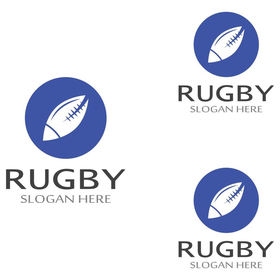 modello di logo di vettore dell'icona di football americano della palla da rugby