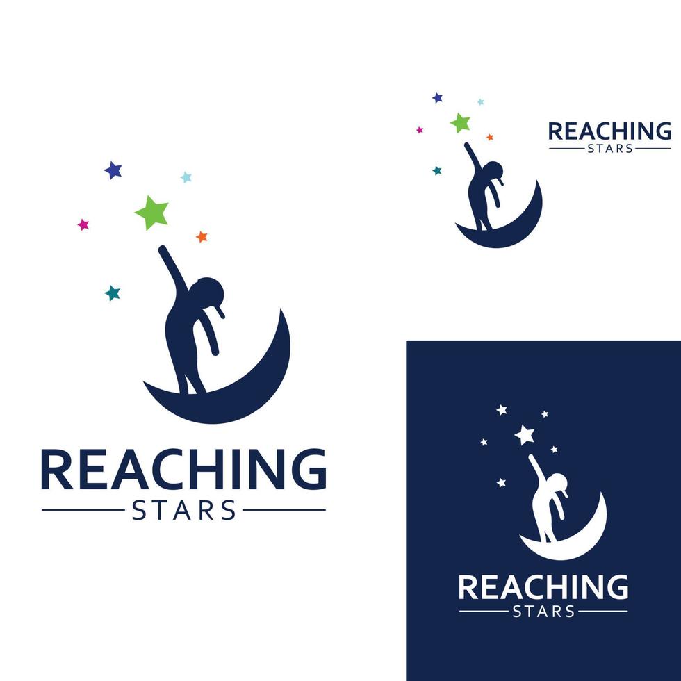 un' logo per raggiungere il stelle o un' logo per raggiungere un' sognare o obiettivo. logo utilizzando concetto design vettore illustrazione modello.