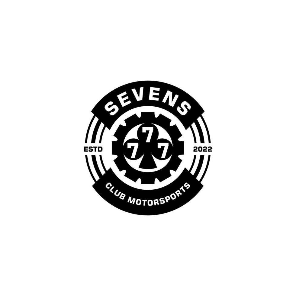Vintage ▾ Sette club il motore logo vettore moderno