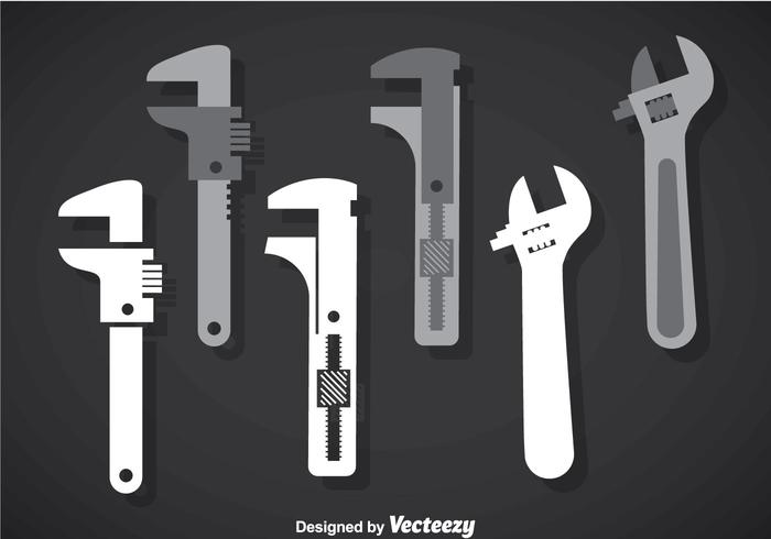 Set vettoriale di Monkey Wrench