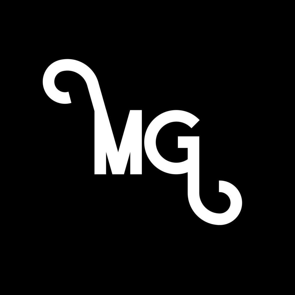 design del logo della lettera mg. icona del logo mg lettere iniziali. modello di progettazione del logo minimale di lettera astratta mg. vettore di disegno di lettera mg con colori neri. logo mg