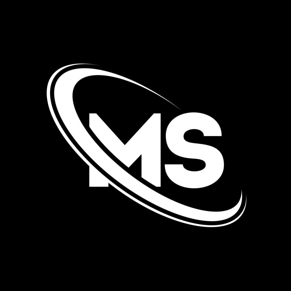 SM logo. m S design. bianca SM lettera. SM lettera logo design. iniziale lettera SM connesso cerchio maiuscolo monogramma logo. vettore
