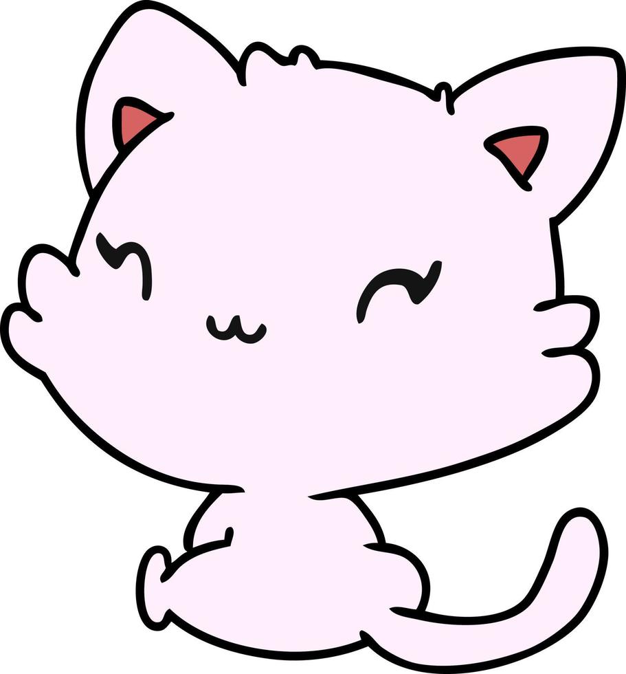 cartone animato di simpatico gattino kawaii vettore