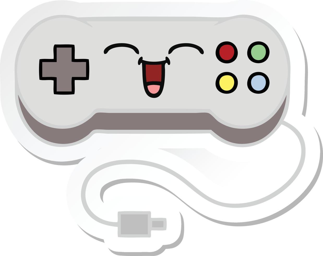 adesivo di un simpatico controller di gioco cartone animato vettore