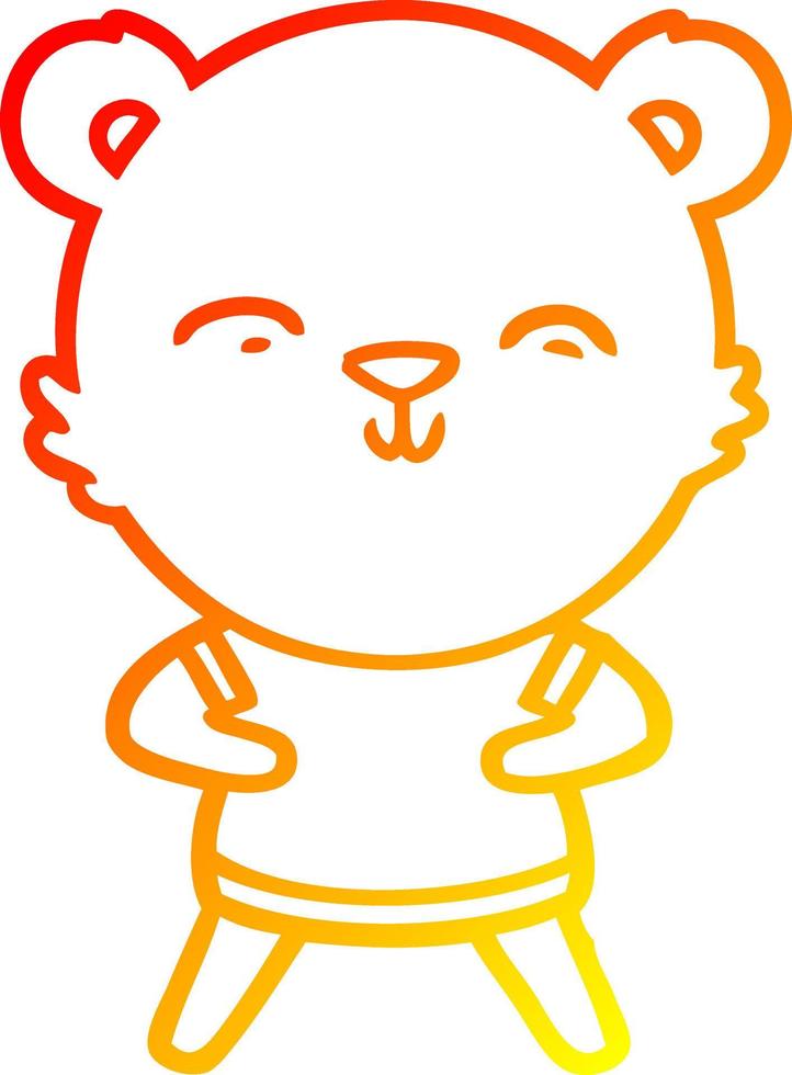 caldo gradiente di disegno felice cartone animato orso vettore
