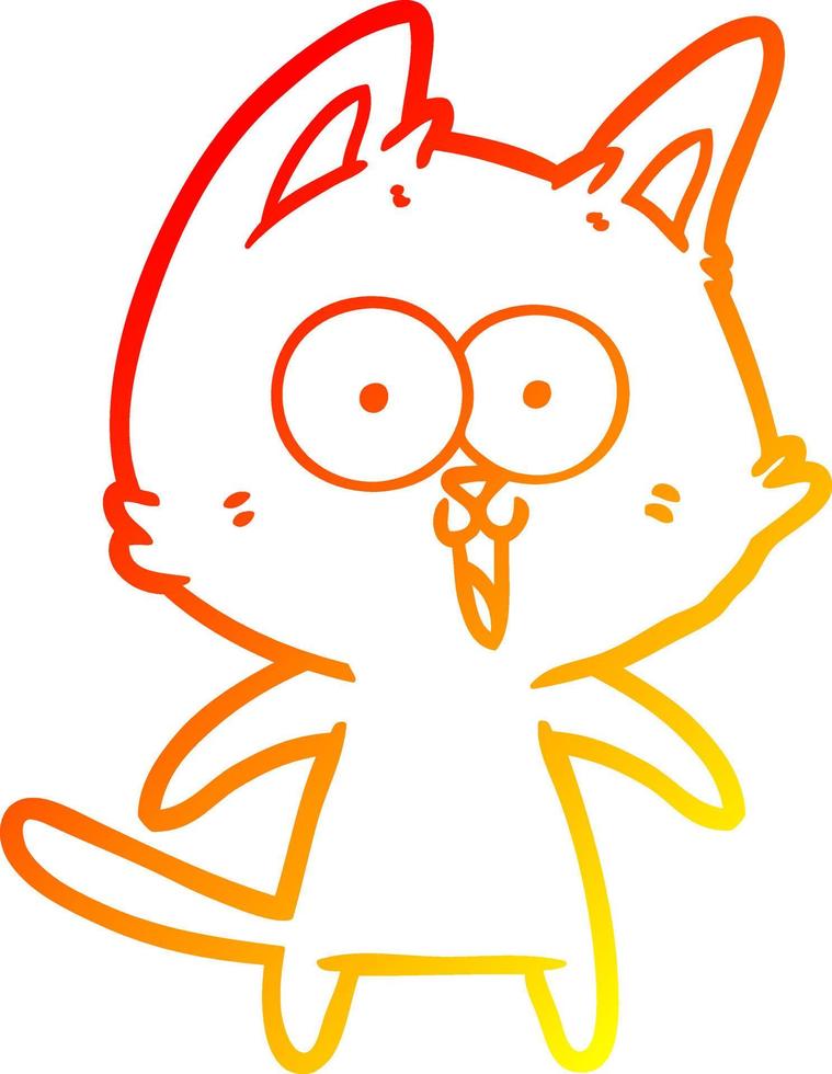 caldo gradiente di disegno gatto divertente cartone animato vettore