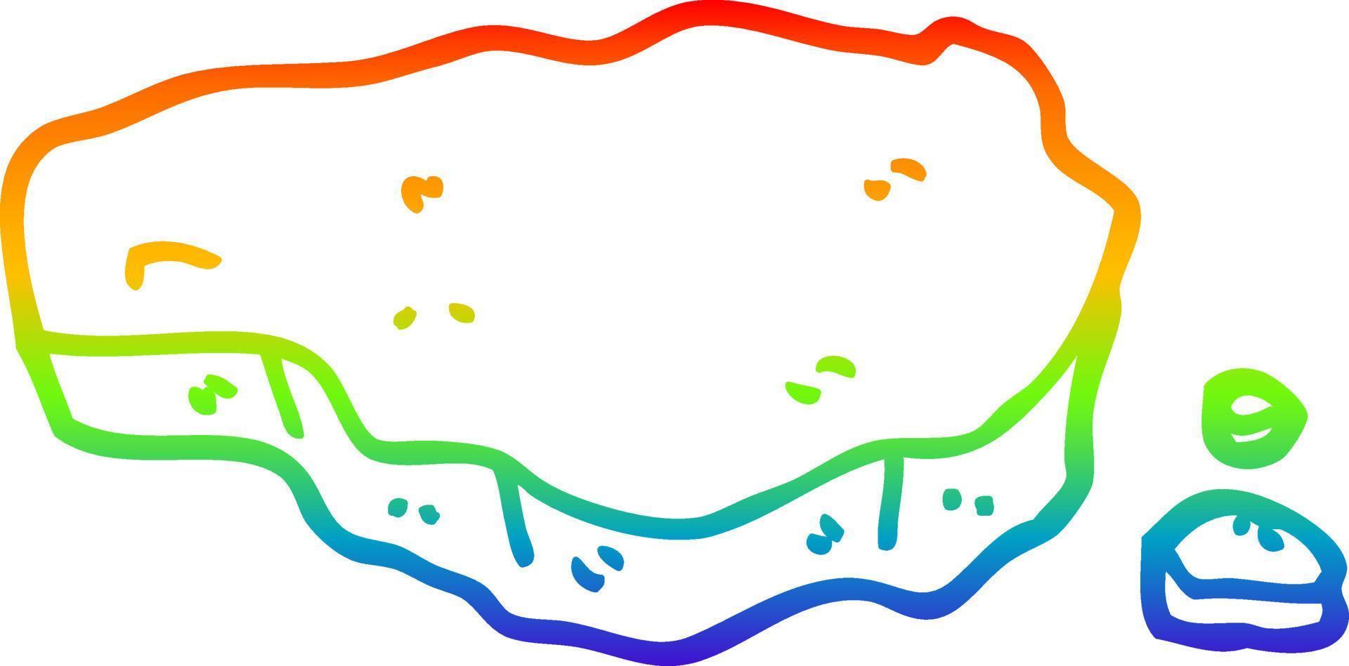 arcobaleno pendenza linea disegno cartone animato vecchio roccia vettore