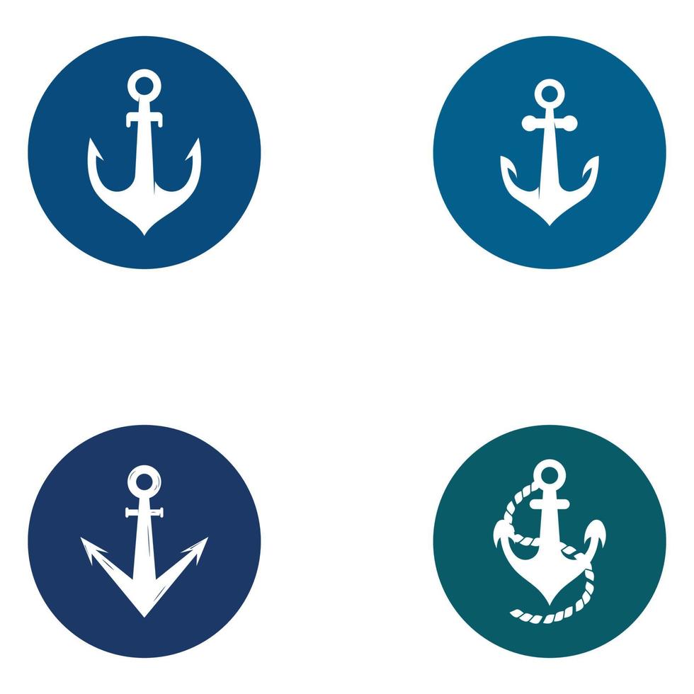 modello di illustrazione vettoriale di design con logo e simbolo di ancoraggio.