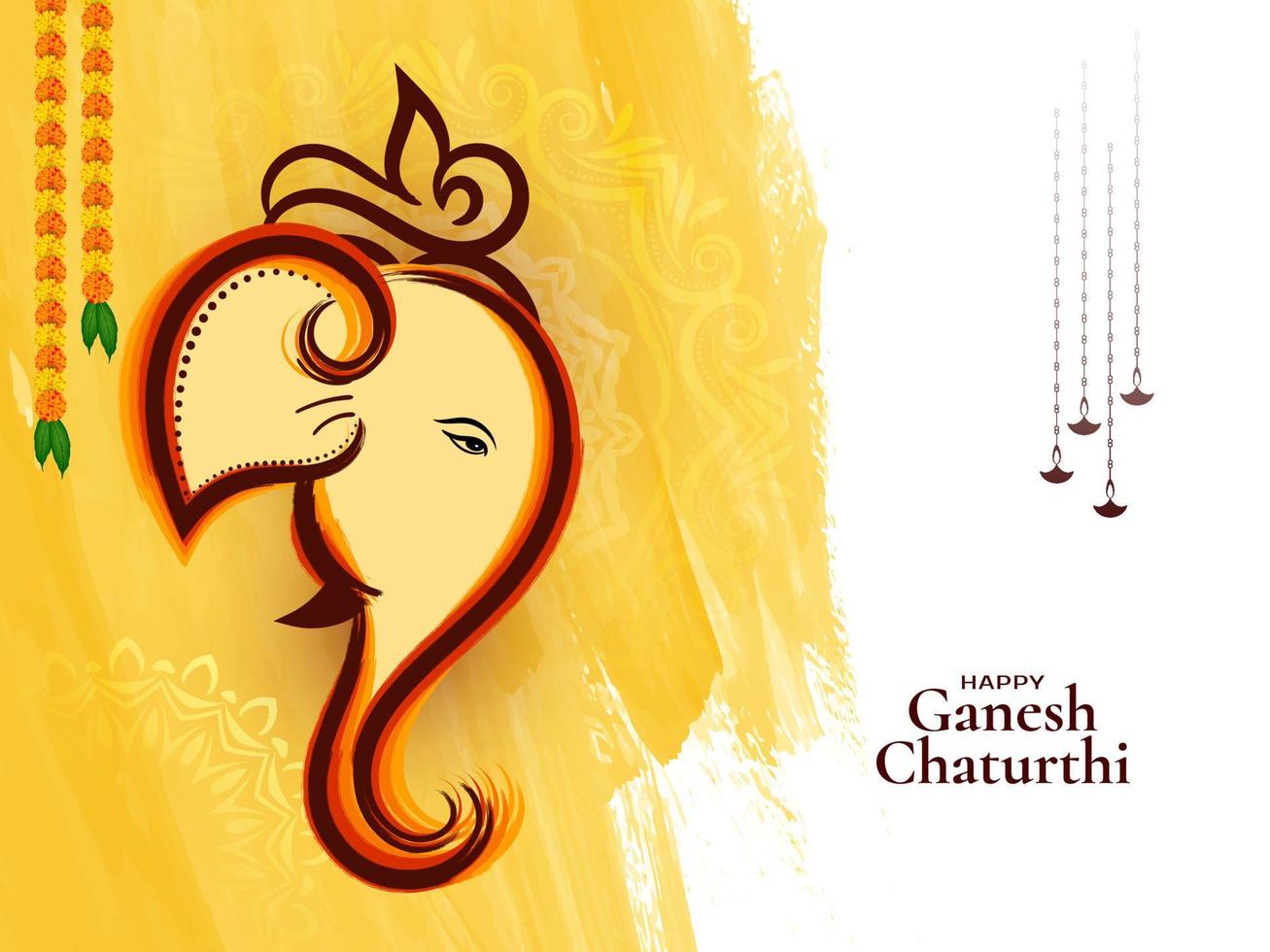 contento ganesh Chaturthi indiano Festival celebrazione sfondo vettore