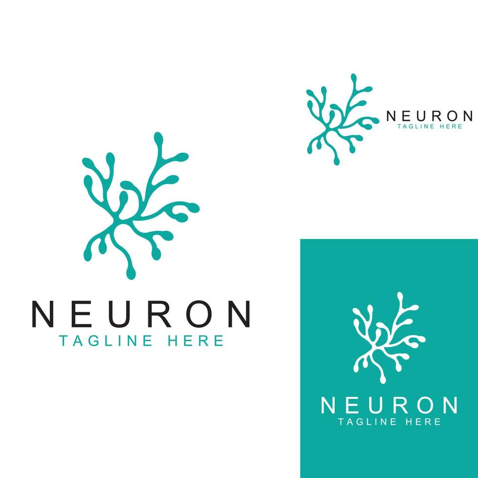 neurone logo o nervo cellula logo con concetto vettore illustrazione modello.