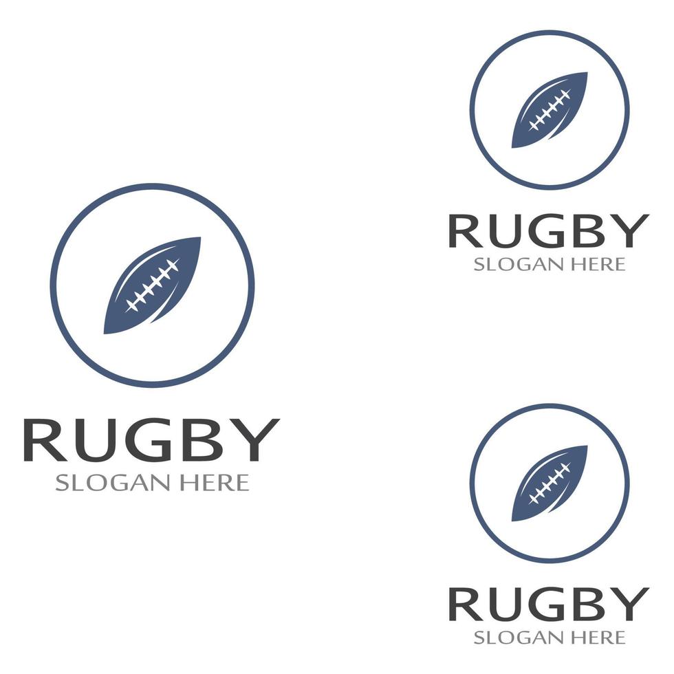 modello di logo di vettore dell'icona di football americano della palla da rugby