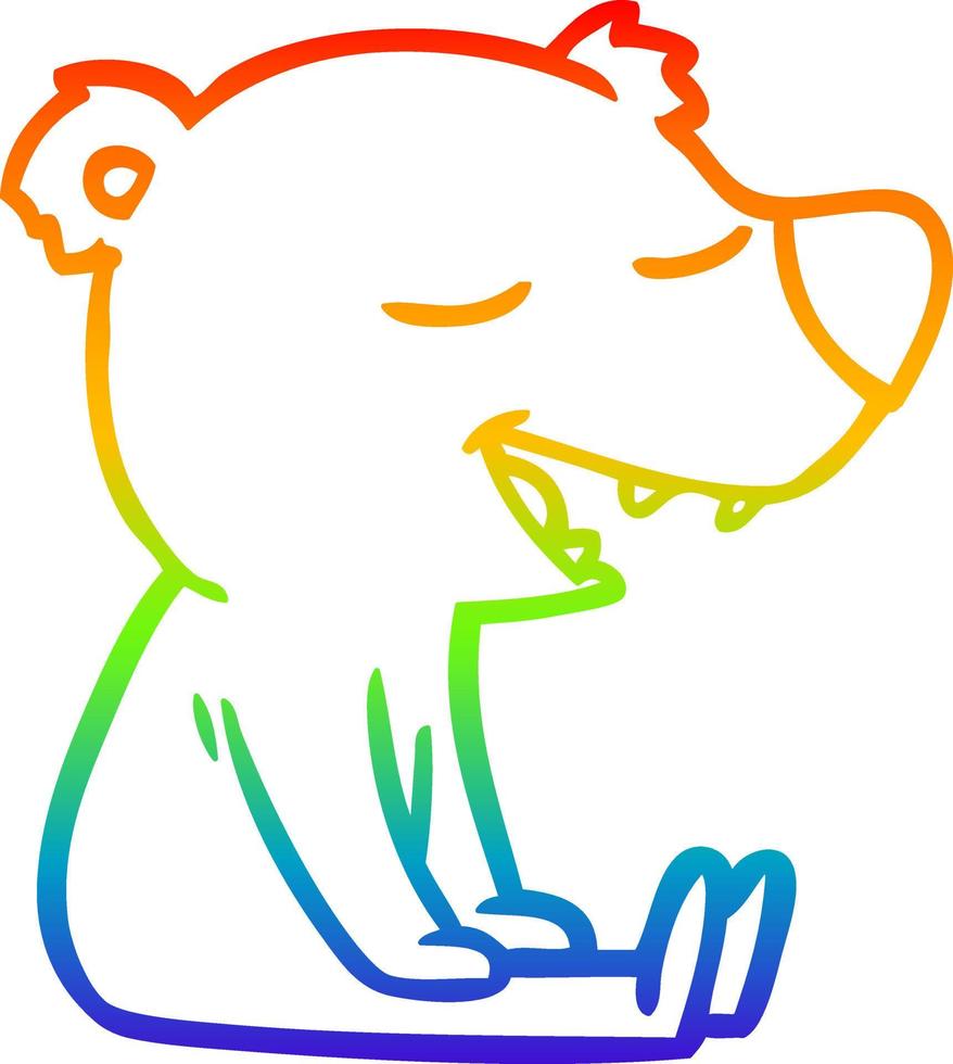 orso del fumetto di disegno a tratteggio sfumato arcobaleno vettore