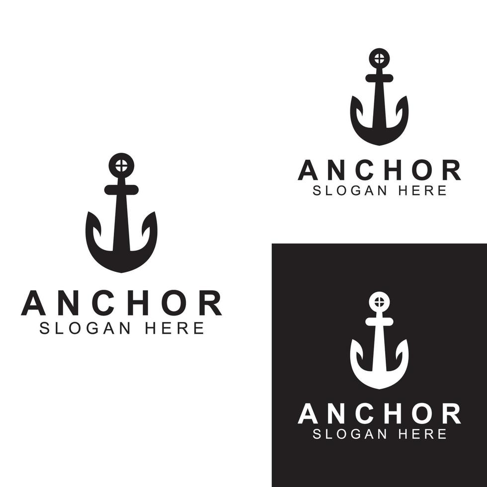 modello di illustrazione vettoriale di design con logo e simbolo di ancoraggio.