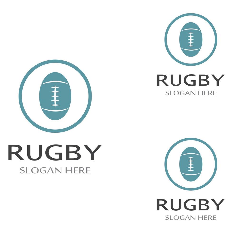 modello di logo di vettore dell'icona di football americano della palla da rugby