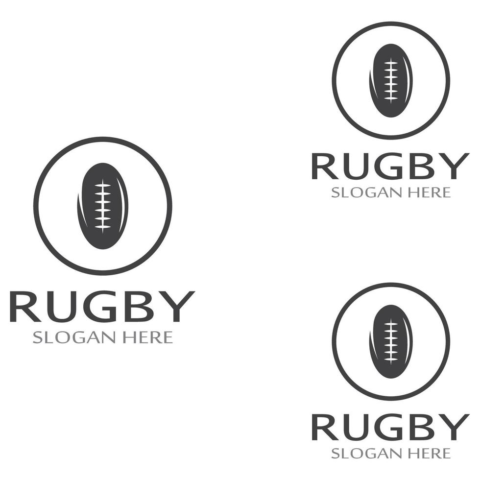 modello di logo di vettore dell'icona di football americano della palla da rugby