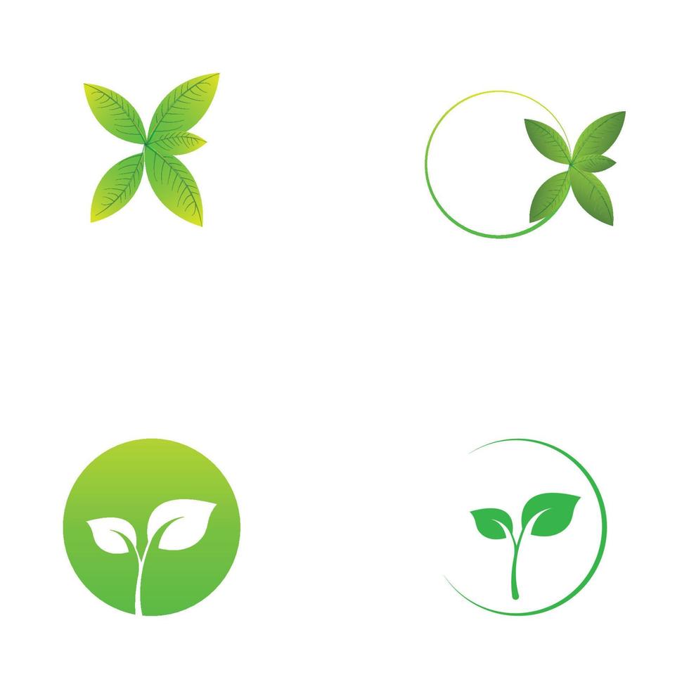 logo foglia verde. disegno vettoriale di giardini piante e natura.