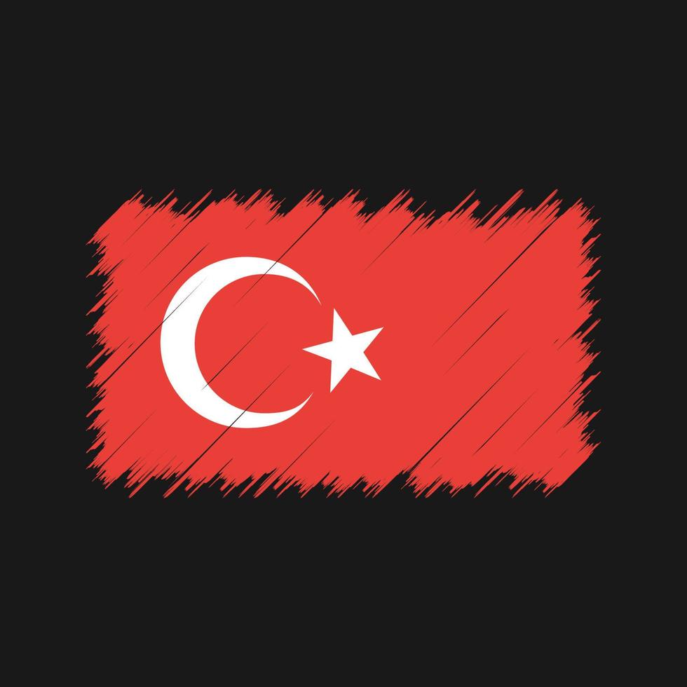 pennellate bandiera turchia. bandiera nazionale vettore