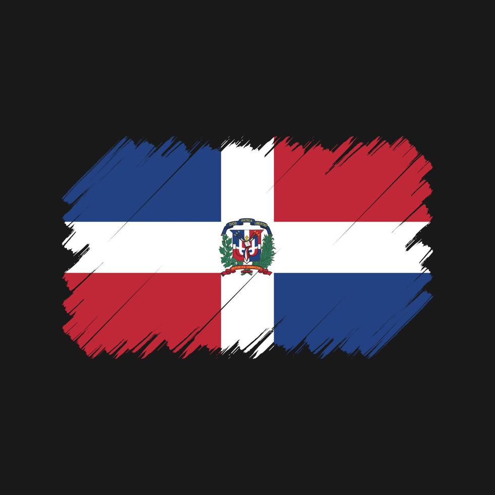 pennello bandiera repubblica dominicana. bandiera nazionale vettore