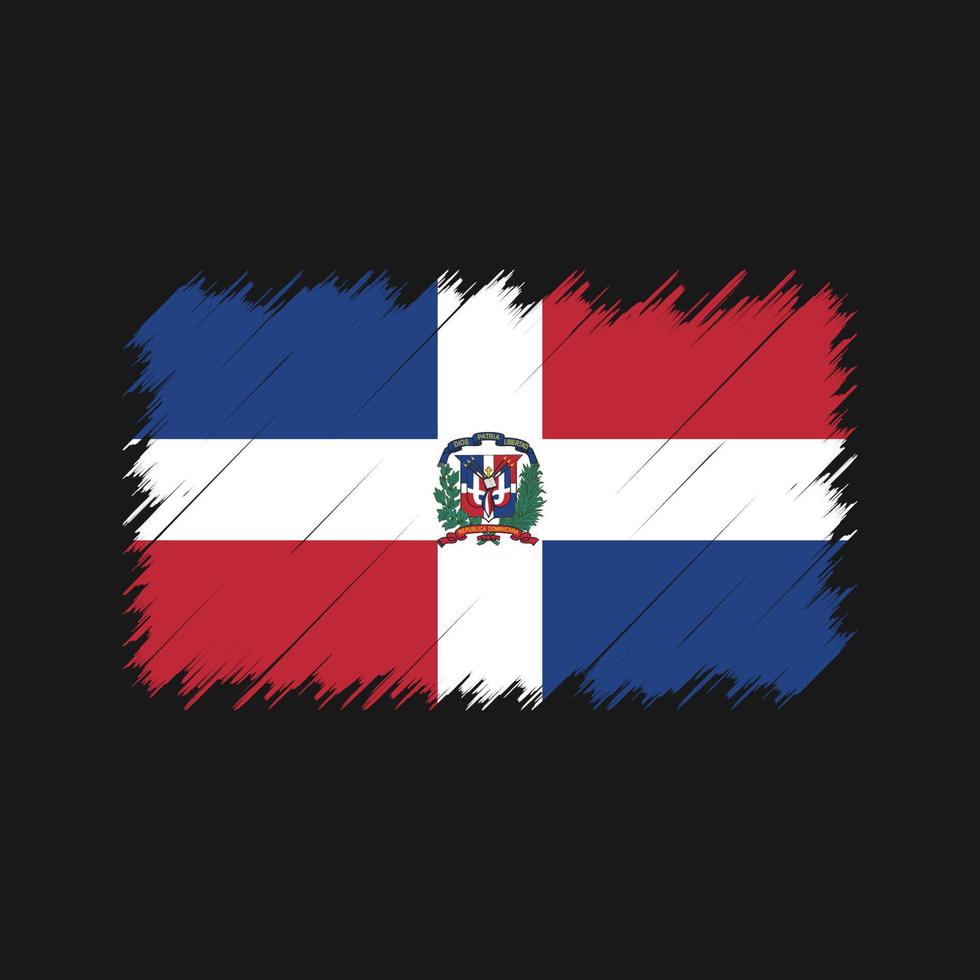 pennellate della bandiera della repubblica dominicana bandiera nazionale vettore