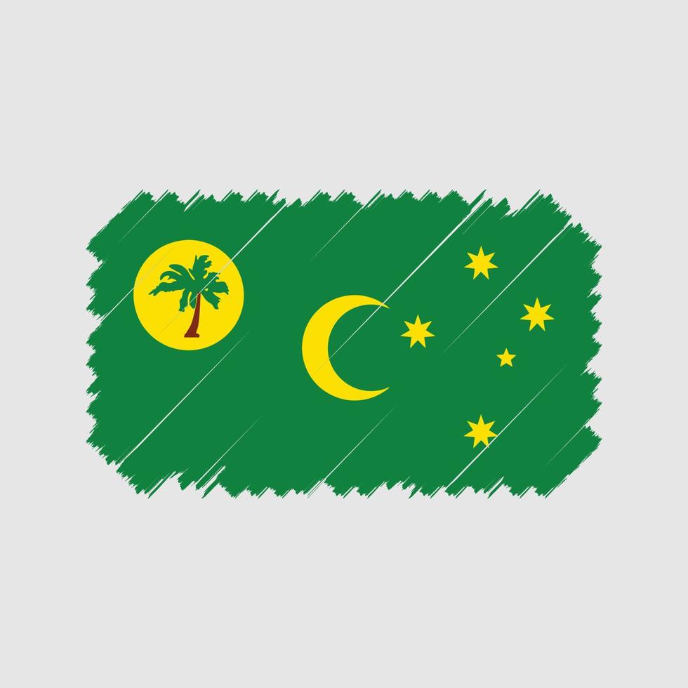 vettore della spazzola della bandiera delle isole Cocos. bandiera nazionale