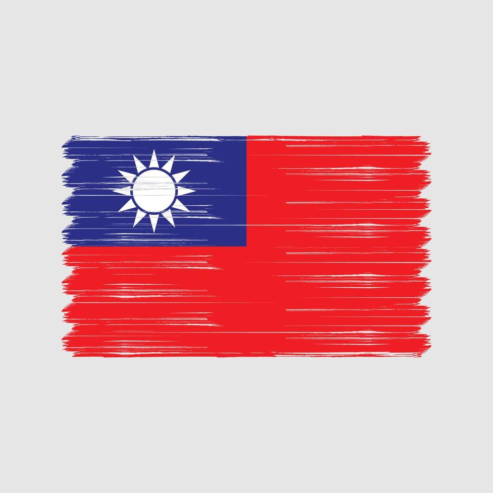 pennello bandiera taiwan. bandiera nazionale vettore