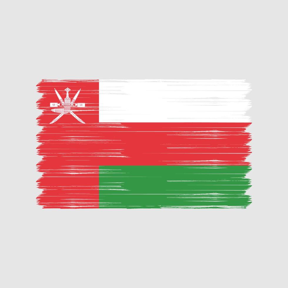 pennello bandiera dell'oman. bandiera nazionale vettore