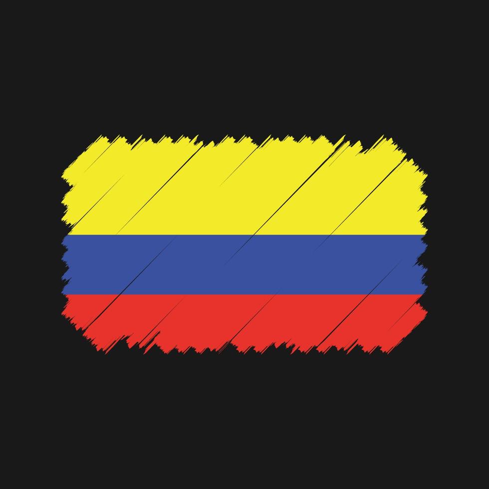 vettore di pennello bandiera colombia. bandiera nazionale