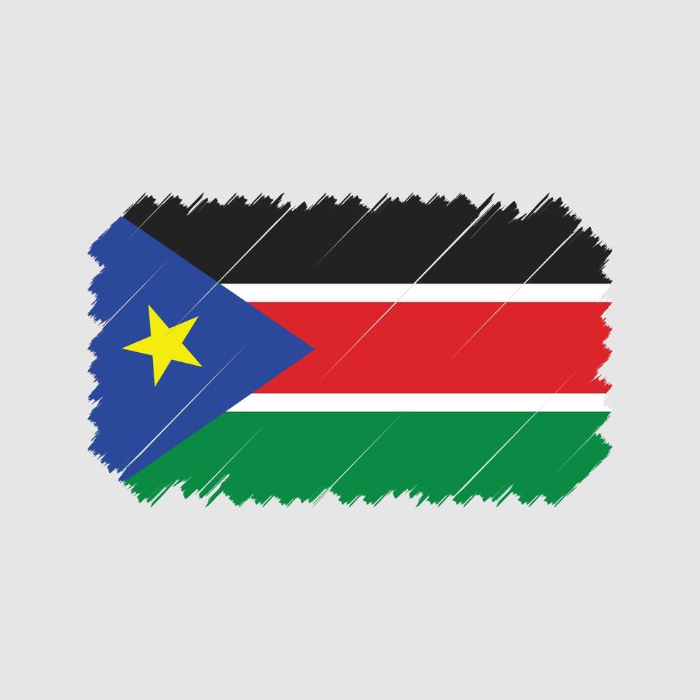 vettore della spazzola della bandiera del sud sudan. bandiera nazionale