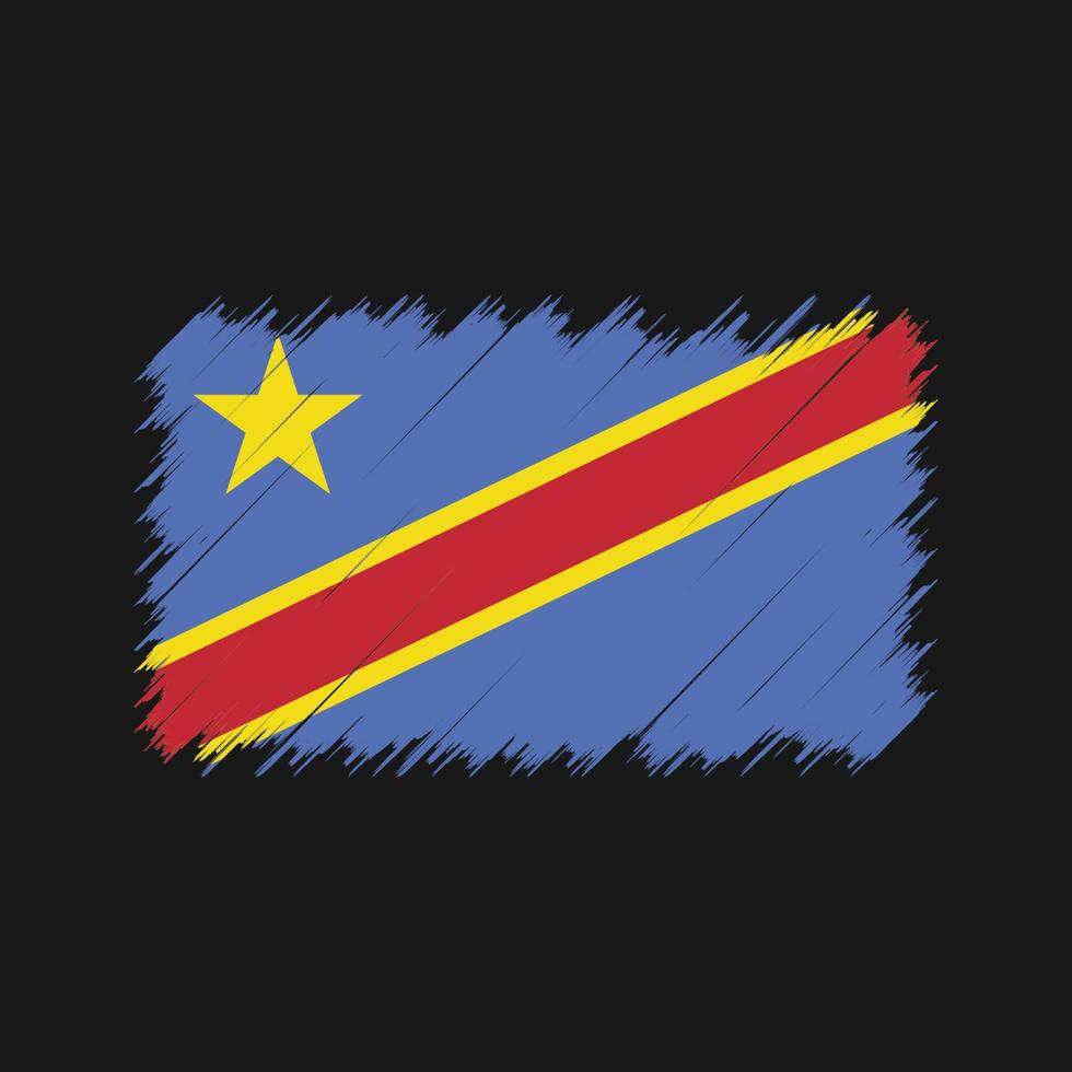 pennellate di bandiera della repubblica congo. bandiera nazionale vettore