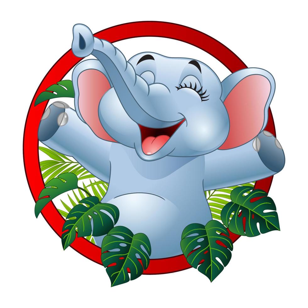 cartone animato divertente elefante vettore