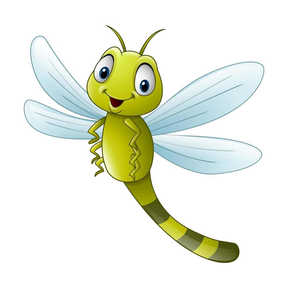 cartone animato carino libellula vettore