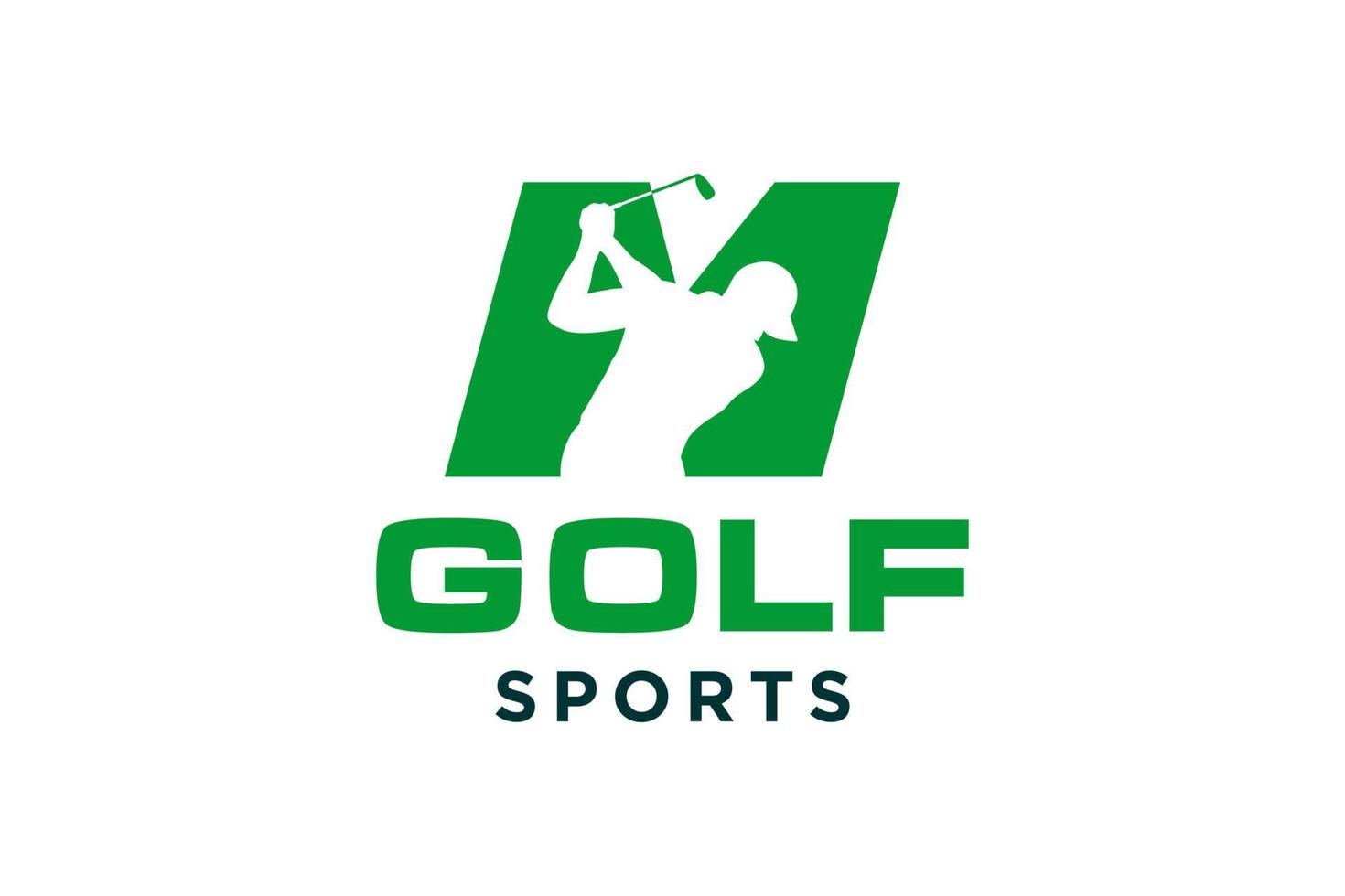 alfabeto lettera icona logo m per golf logo design modello vettoriale, etichetta vettoriale del golf, logo del campionato di golf, illustrazione, icona creativa, concetto di design