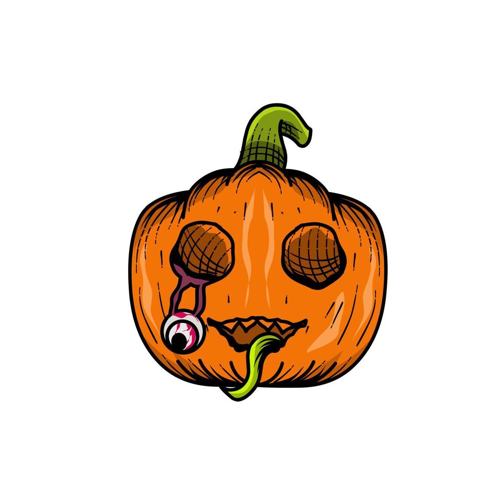 illustrazione vettore di Halloween zucca isolato su bianca