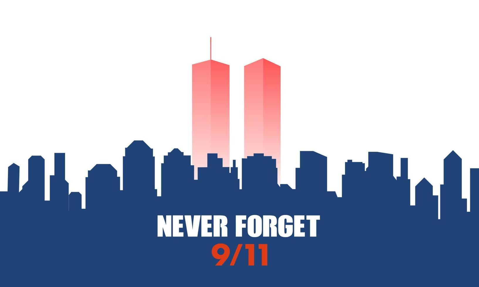9 . 11 Stati Uniti d'America mai dimenticare settembre 11, 2001. saluto carta, striscione, manifesto. vettore illustrazione.