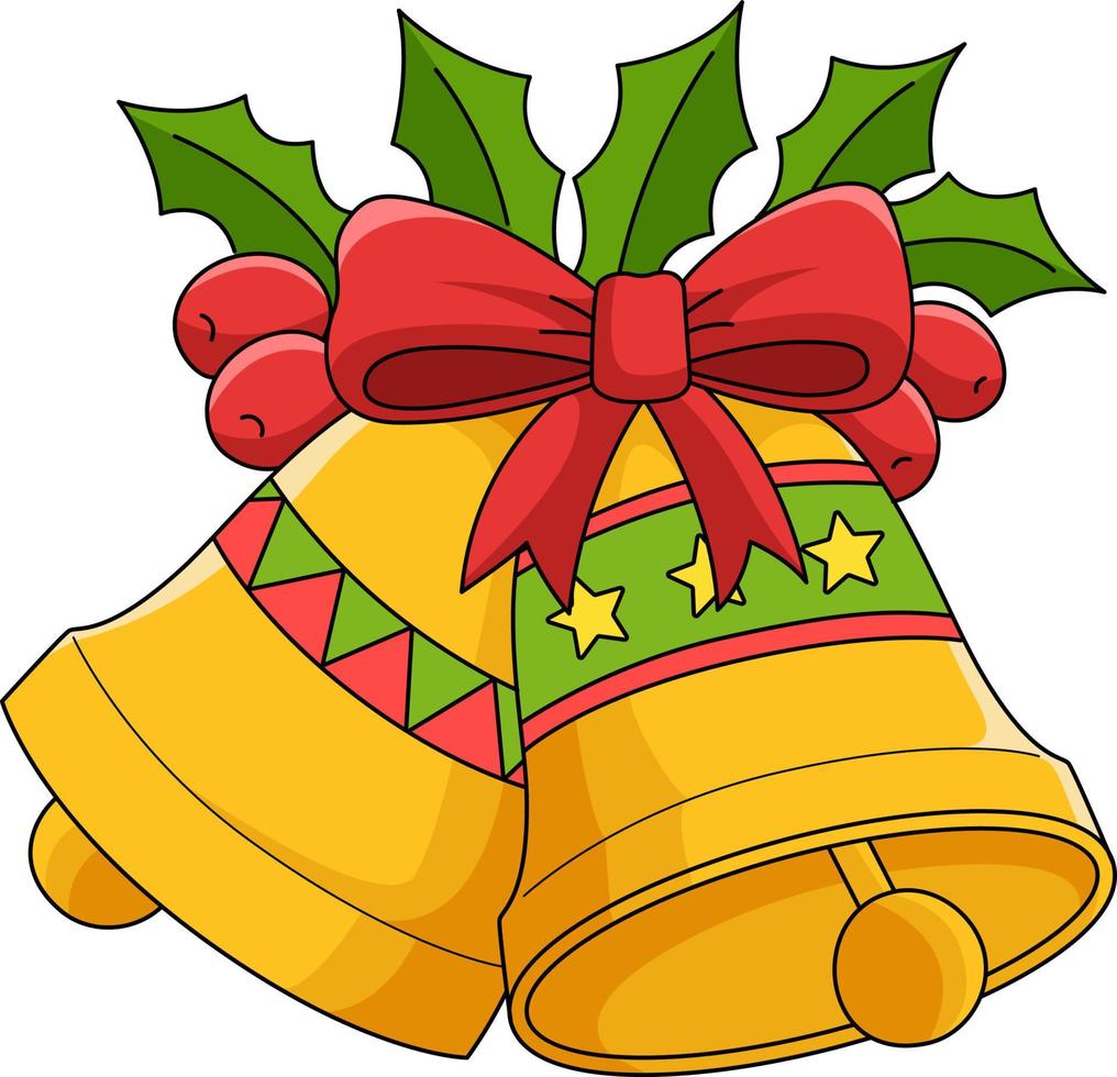 Natale campana cartone animato colorato clipart vettore