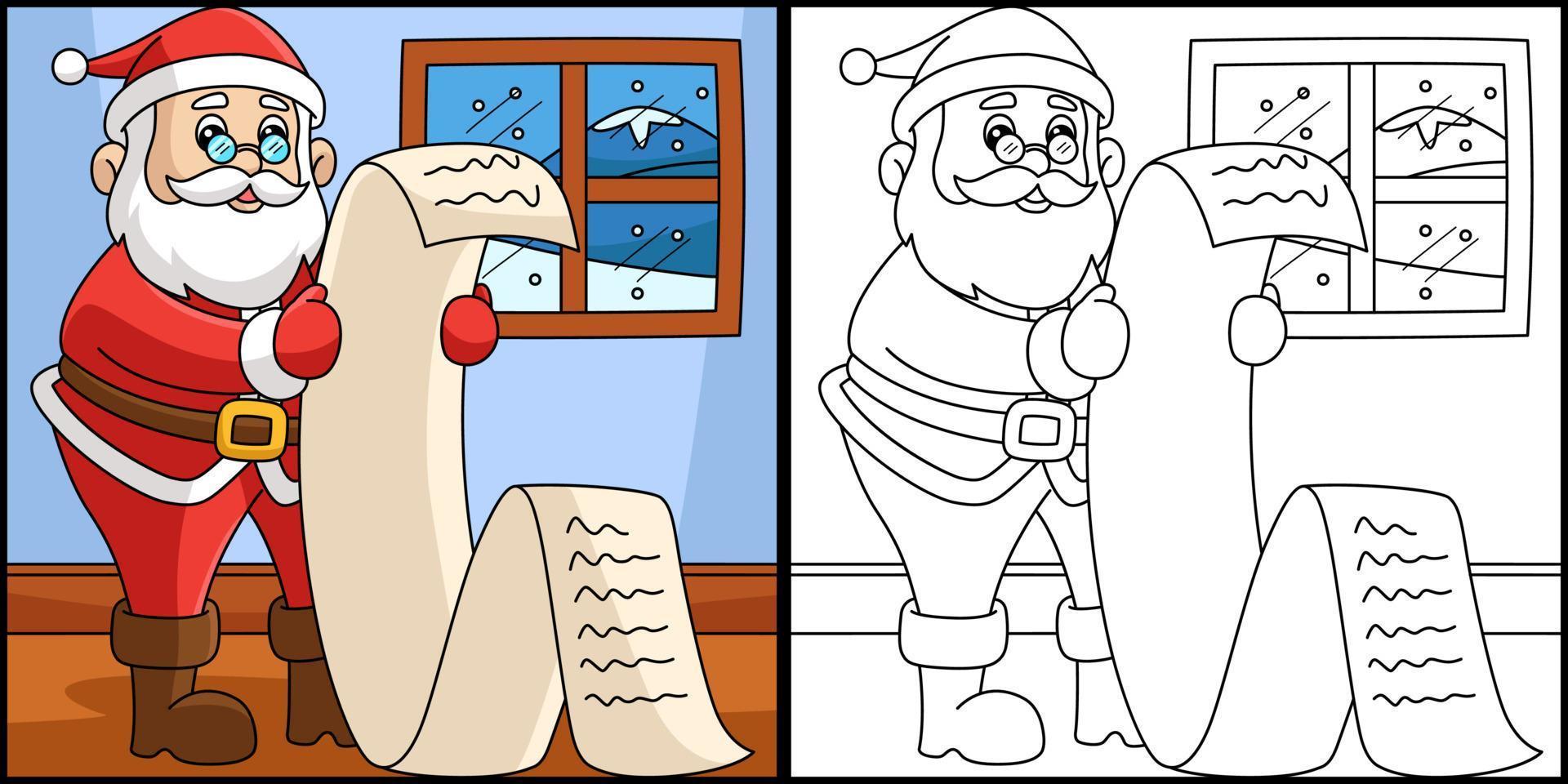 Natale Santa Claus colorazione pagina illustrazione vettore