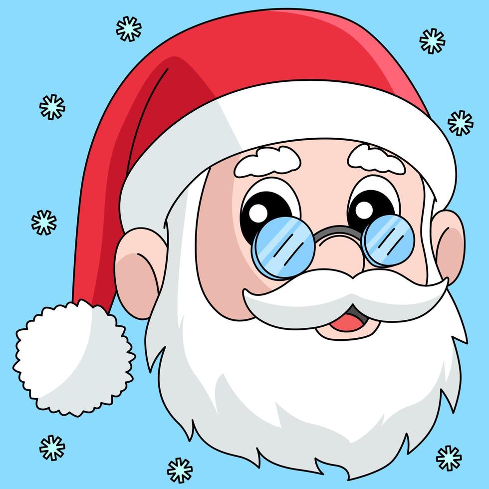 Natale Santa testa colorato cartone animato illustrazione vettore