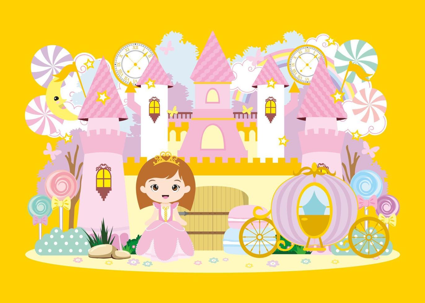 rosa castello e poco Principessa vettore