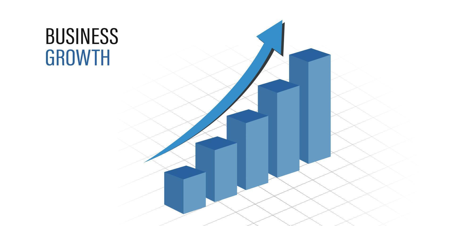 attività commerciale successo crescita freccia in movimento verso l'alto grafico vettore sfondo