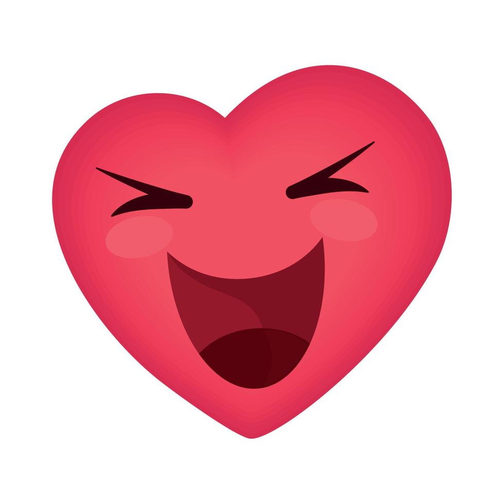 contento emoji cuore vettore