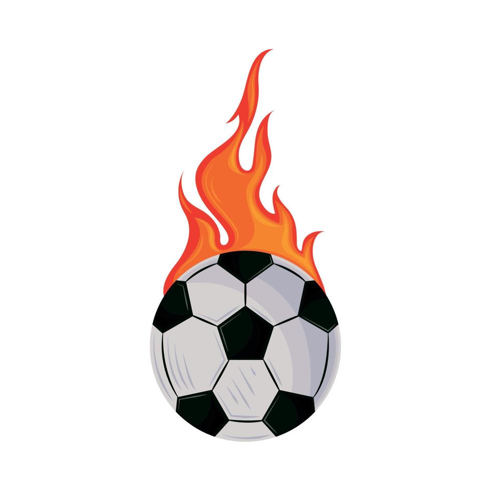calcio palla nel fiamma vettore