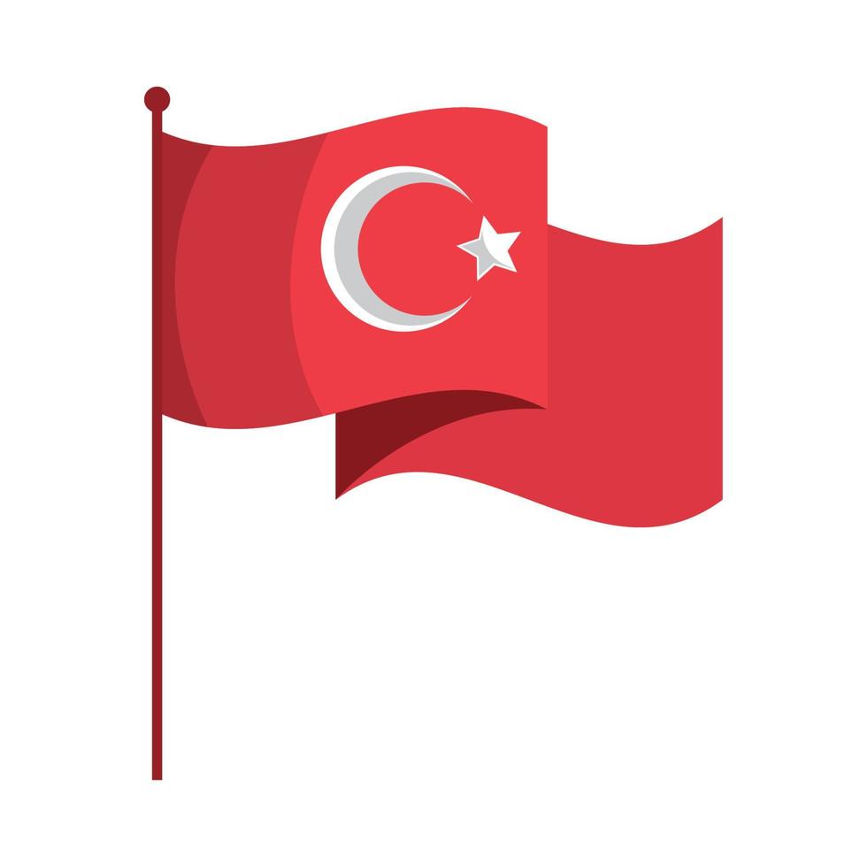 agitando bandiera di Turco vettore