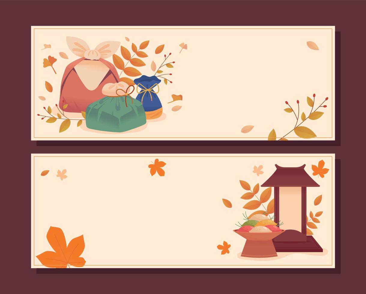 banner di coreano Chuseok vettore