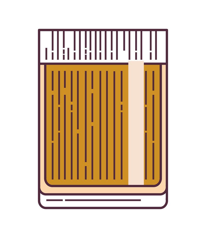 icona piatta del bicchiere di birra vettore